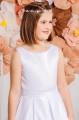 Girls Ivory or White Satin Communion Pocket Dress - Style Kecie