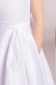 Girls Ivory or White Satin Communion Pocket Dress - Style Kecie