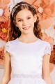 Girls Ivory or White Illusion Star Tulle Communion Dress - Style Kelsie