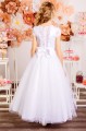 Girls Ivory or White Illusion Star Tulle Communion Dress - Style Kelsie