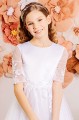 Girls Ivory or White Sparkly Tulle Communion Dress - Style Kiana