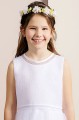 Girls Ivory or White Embroidered Tulle Communion Dress - Style Kollina