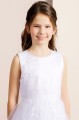 Girls Ivory or White Pearl Tulle Communion Dress - Style Konstanze