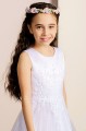 Girls Ivory or White Sparkly Tulle Lace Communion Dress - Style Kornelia