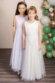 Girls Ivory or White Sparkly Tulle Lace Communion Dress - Style Kornelia