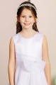 Girls Ivory or White Bow Organza Communion Dress - Style Ksenia