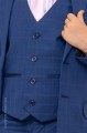 Boys Dark Blue Check Jacket Suit - Alfie