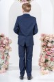 Boys Navy Suit with Navy Tartan Check Waistcoat - Blake