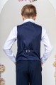 Boys Navy Suit with Navy Tartan Check Waistcoat - Blake