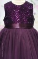 Girls Plum Sequin Flower Girl Dress - Hazel