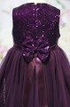 Girls Plum Sequin Flower Girl Dress - Hazel