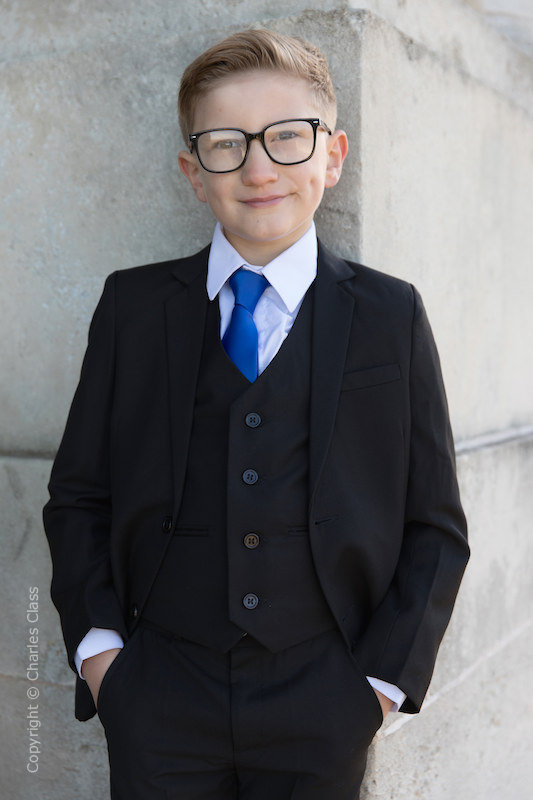 Royal Blue Tie With Black Suit