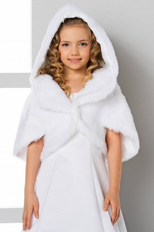 girls faux fur hooded coat