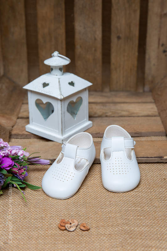 white t bar baby shoes