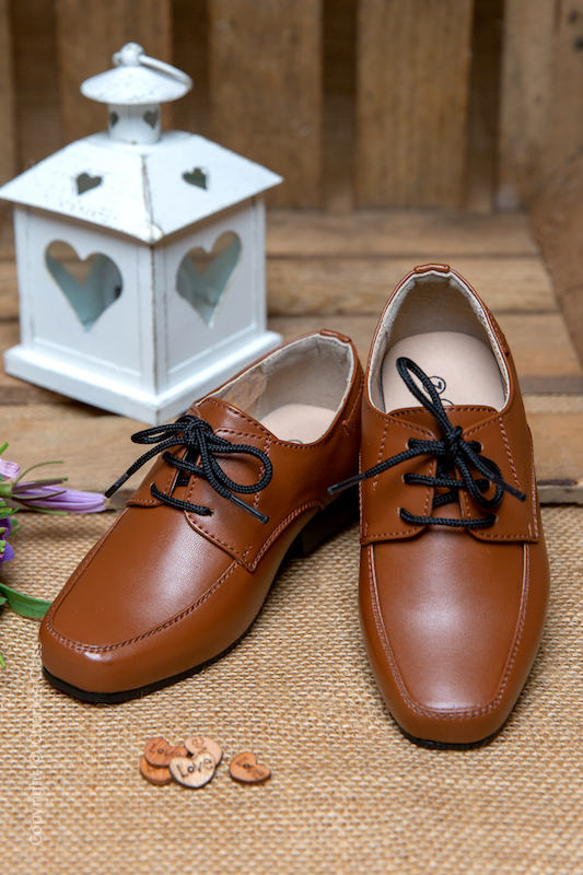 Boys Brown Matt Leather Shoes - William