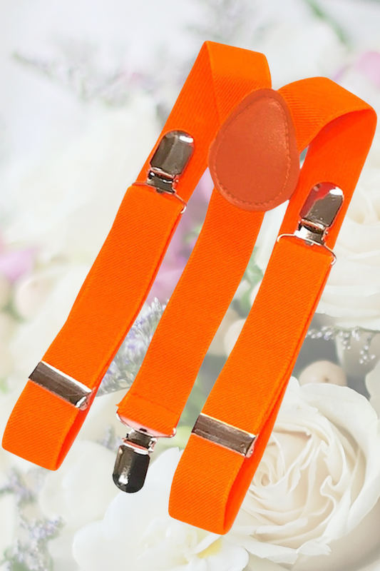 Boys Luminous Orange Adjustable & Elasticated Y-Back Braces