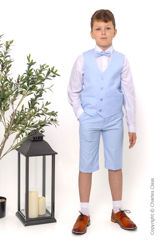 Boys Pale Blue Shorts Suit - Daniel