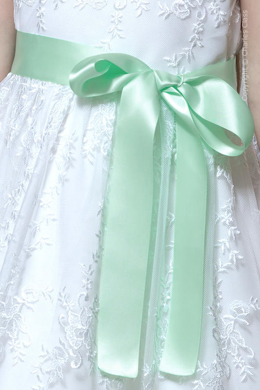 Mint Green Premium Satin Flower Girl Sash