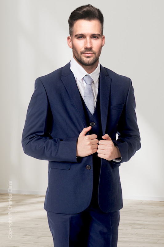 Men's Navy Slim Fit Jacket Suit - Joshua