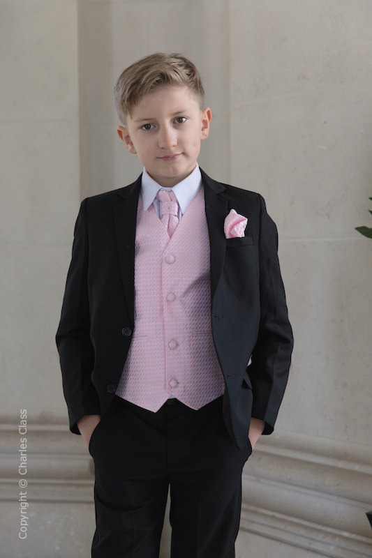 pink and black mens suit