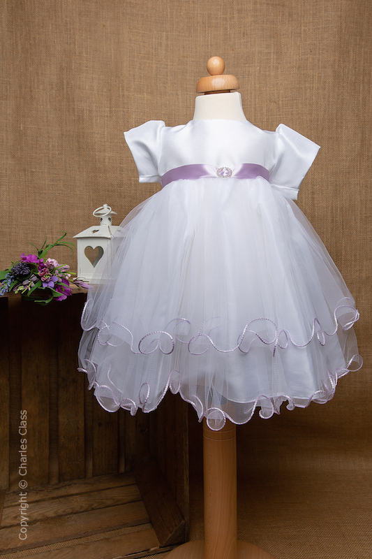 purple and teal flower girl dresses