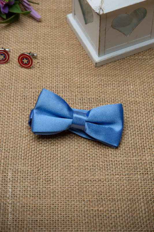 Boys Cornflower Blue Adjustable Satin Dickie Bow