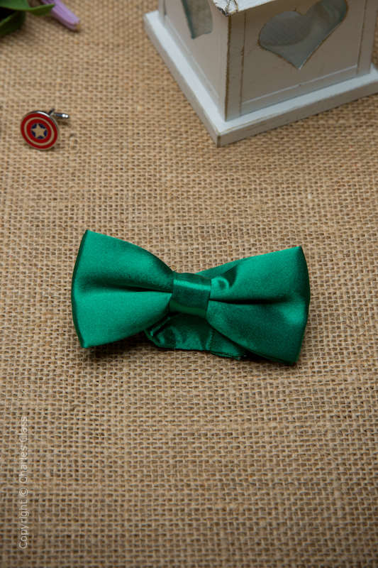 Boys Emerald Green Adjustable Satin Dickie Bow