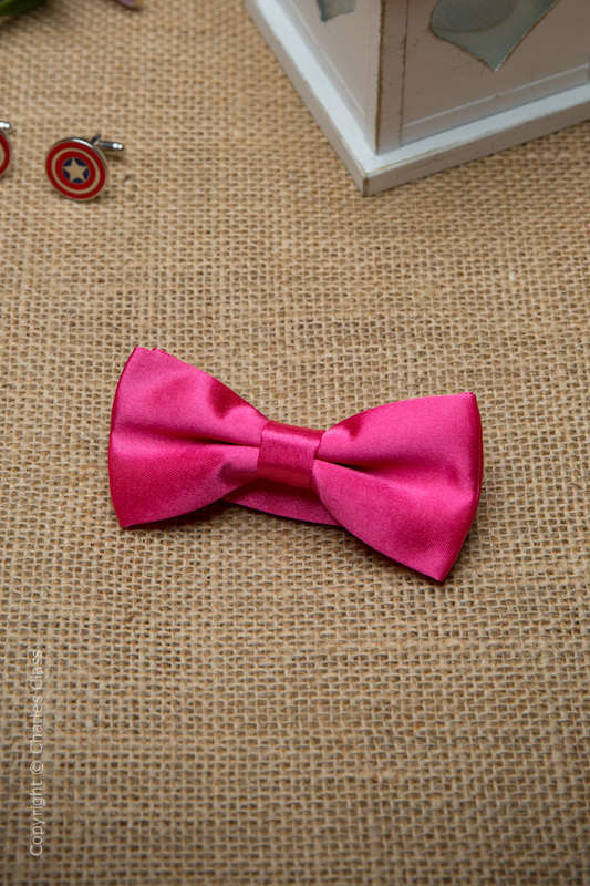 Boys Hot Pink Adjustable Satin Dickie Bow