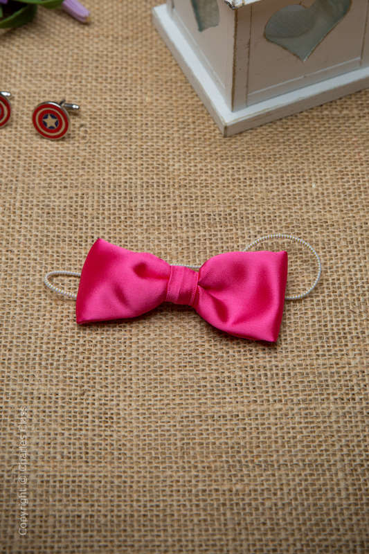 Boys Hot Pink Elasticated Satin Dickie Bow