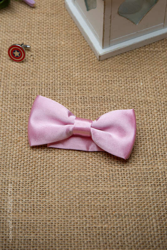 Boys Light Pink Adjustable Satin Dickie Bow