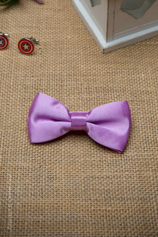 Boys Light Purple Adjustable Satin Dickie Bow