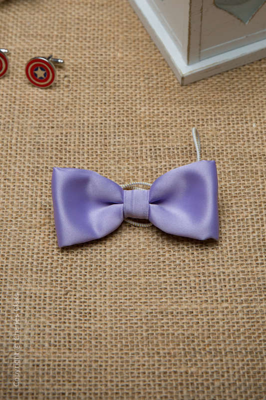 Boys Lilac Elasticated Satin Dickie Bow