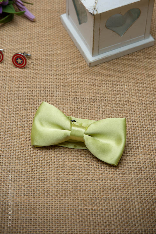 Boys Lime Green Adjustable Satin Dickie Bow