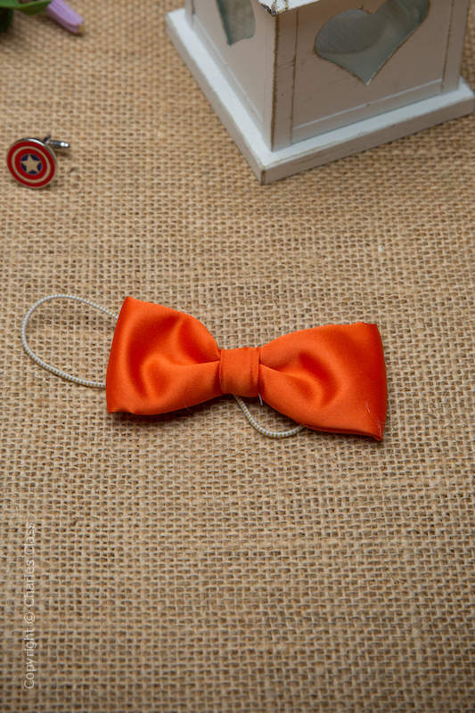 Boys Orange Elasticated Satin Dickie Bow