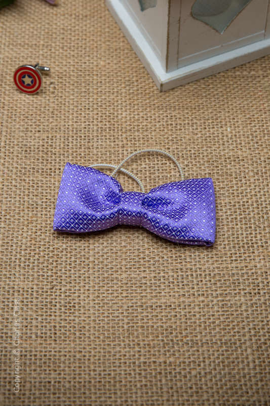 Boys Purple Polka Dot Elasticated Satin Dickie Bow