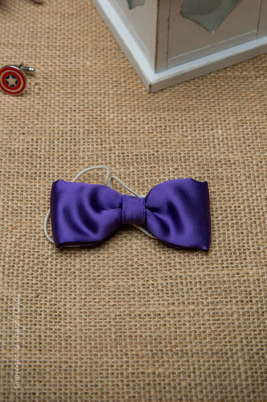 Boys Cadbury Purple Elasticated Satin Dickie Bow