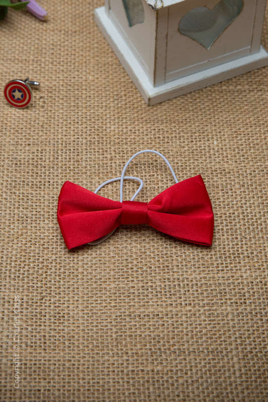 Boys Red Elasticated Satin Dickie Bow