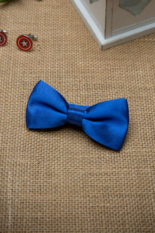 Boys Royal Blue Adjustable Satin Dickie Bow