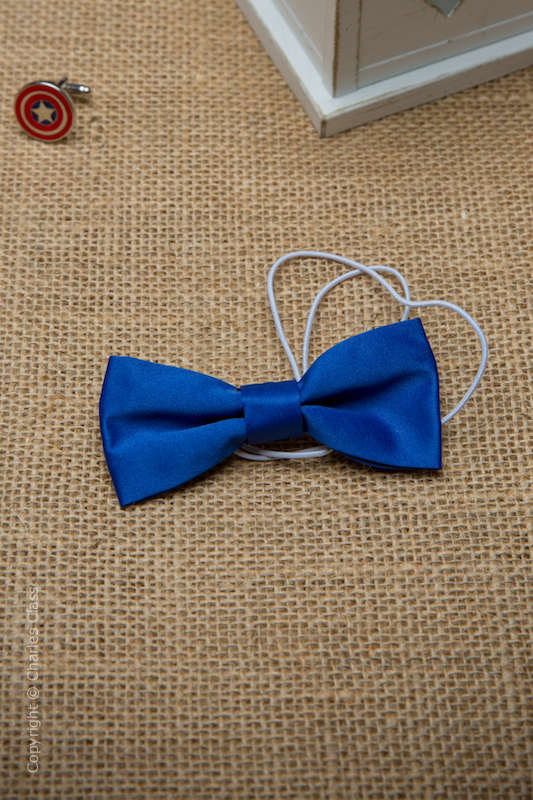 Boys Royal Blue Elasticated Satin Dickie Bow