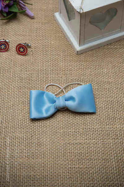 Boys Sky Blue Elasticated Satin Dickie Bow