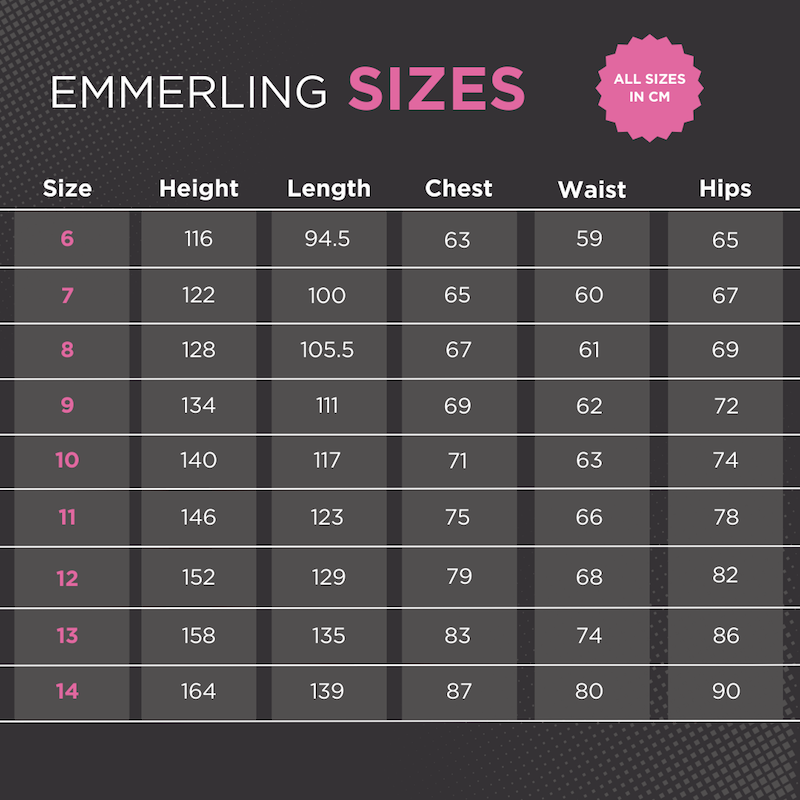 Emmerling Dress Size Guide